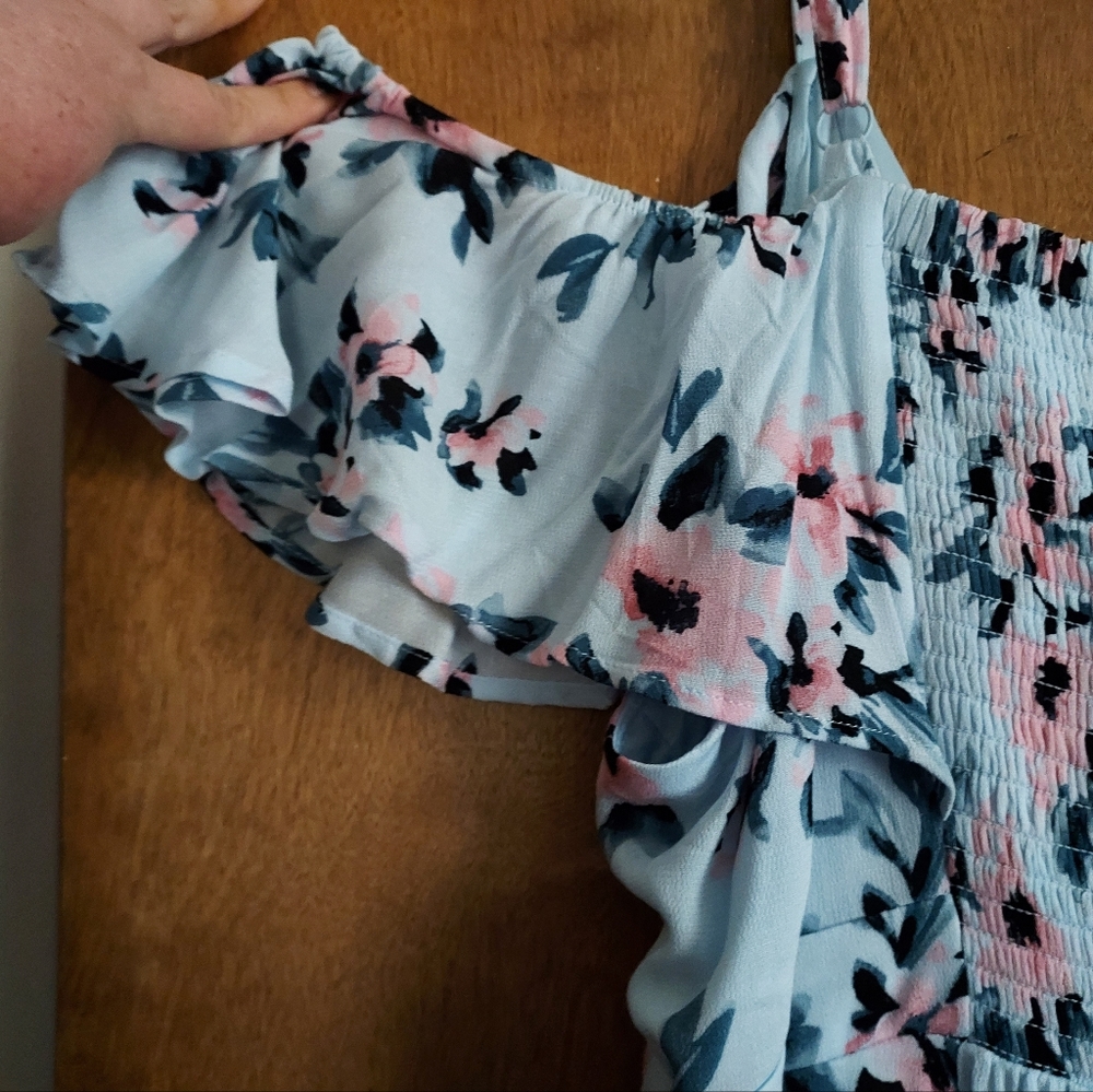 torrid Light Blue Floral Ruffle Dress - Picture 9 of 13